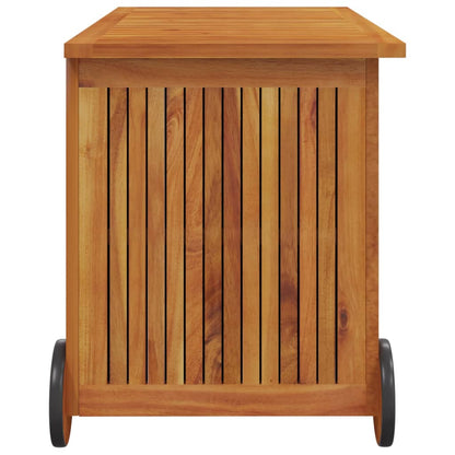 Garden Storage Box with Wheels 90x50x58 cm Solid Wood Acacia