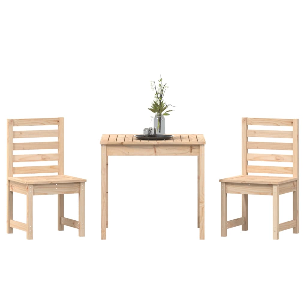 3 Piece Garden Bistro Set Solid Wood Pine