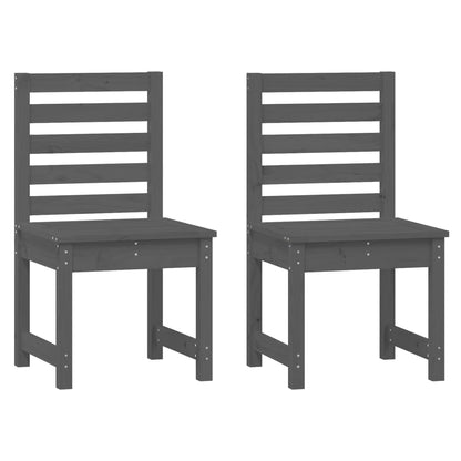 3 Piece Garden Bistro Set Grey Solid Wood Pine