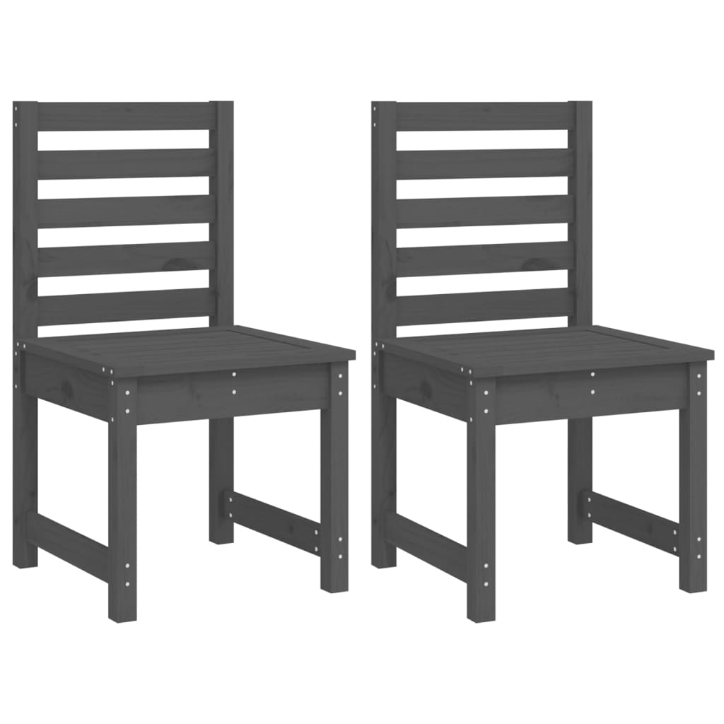 4 Piece Garden Dining Set Grey Solid Wood Pine