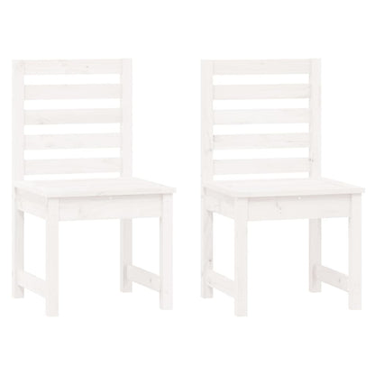 7 Piece Garden Dining Set White Solid Wood Pine