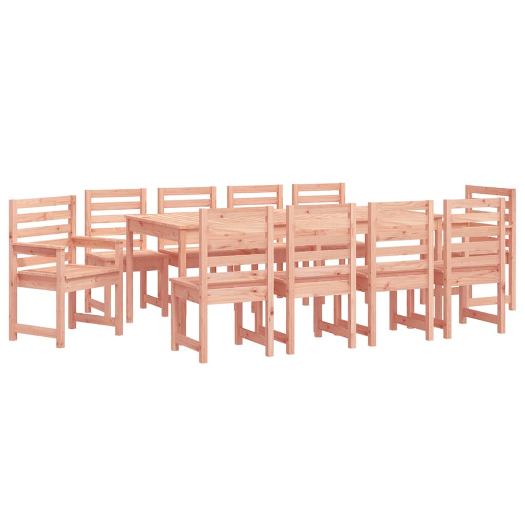 11 Piece Garden Dining Set Solid Wood Douglas