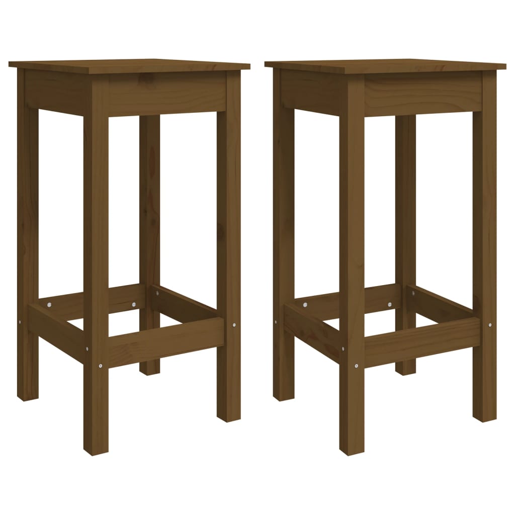 3 Piece Garden Bar Set Honey Brown Solid Wood Pine