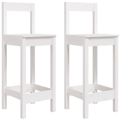 3 Piece Garden Bar Set White Solid Wood Pine