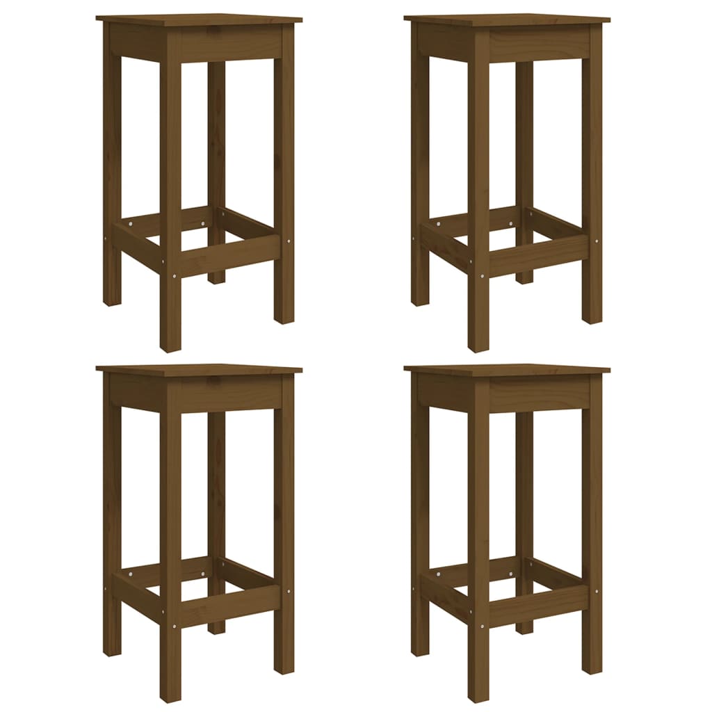 5 Piece Garden Bar Set Honey Brown Solid Wood Pine