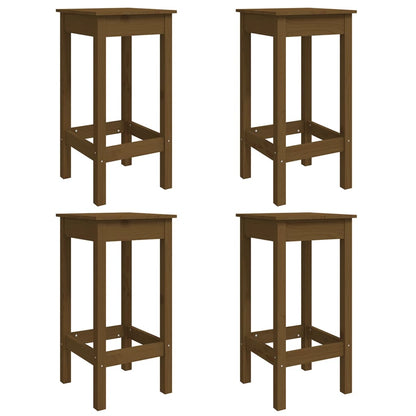 5 Piece Garden Bar Set Honey Brown Solid Wood Pine