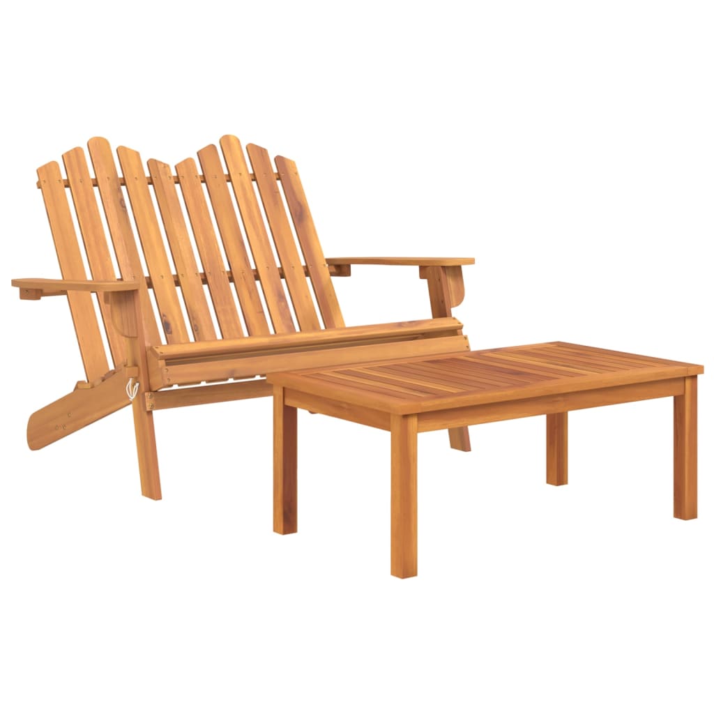 2 Piece Adirondack Garden Lounge Set Solid Wood Acacia