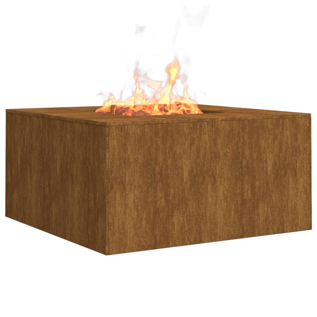 Fire Pit 60x60x30 cm Corten Steel