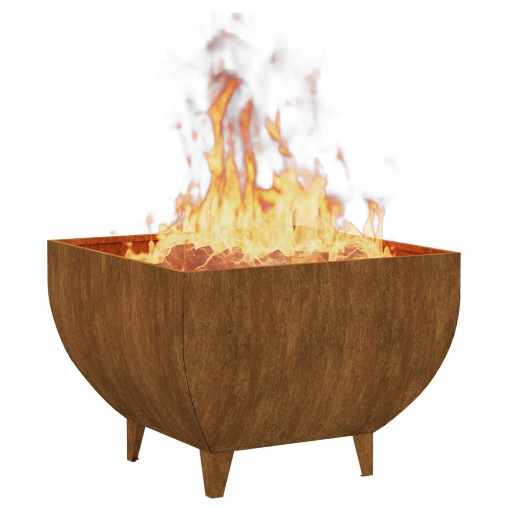 Fire Pit 50x50x37 cm Corten Steel