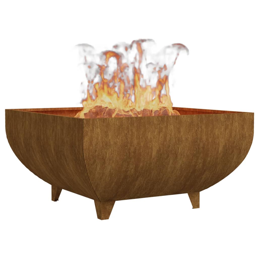 Fire Pit 80x80x42 cm Corten Steel