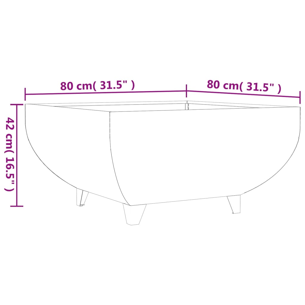 Fire Pit 80x80x42 cm Corten Steel