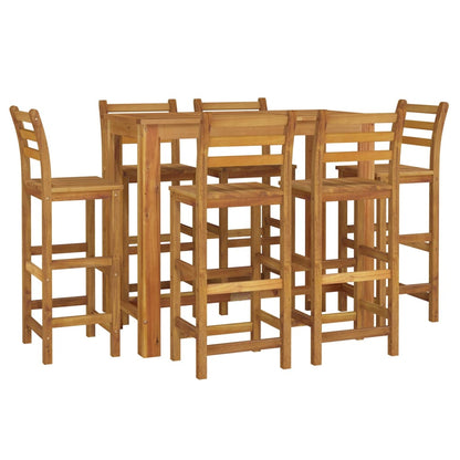 7 Piece Garden Bar Set Solid Wood Acacia