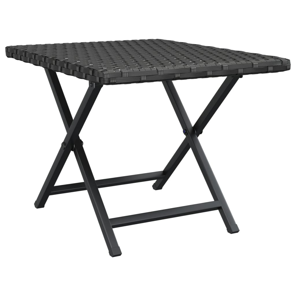 Folding Table Black 45x35x32 cm Poly Rattan