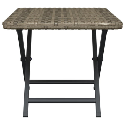 Folding Table Grey 45x35x32 cm Poly Rattan