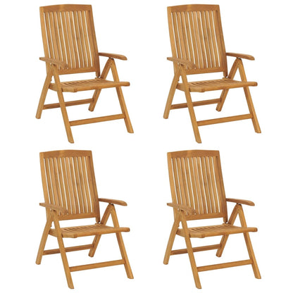 Reclining Garden Chairs 4 pcs Solid Wood Teak