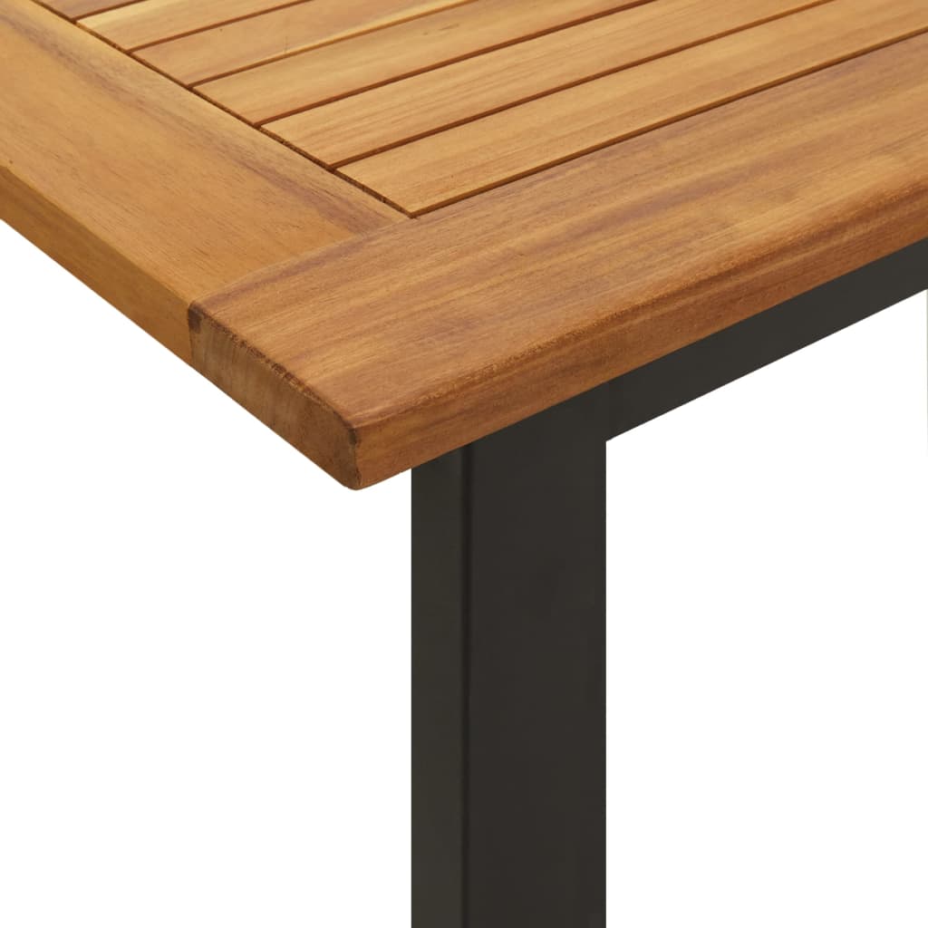 Garden Table with U-shaped Legs 160x80x75 cm Solid Wood Acacia