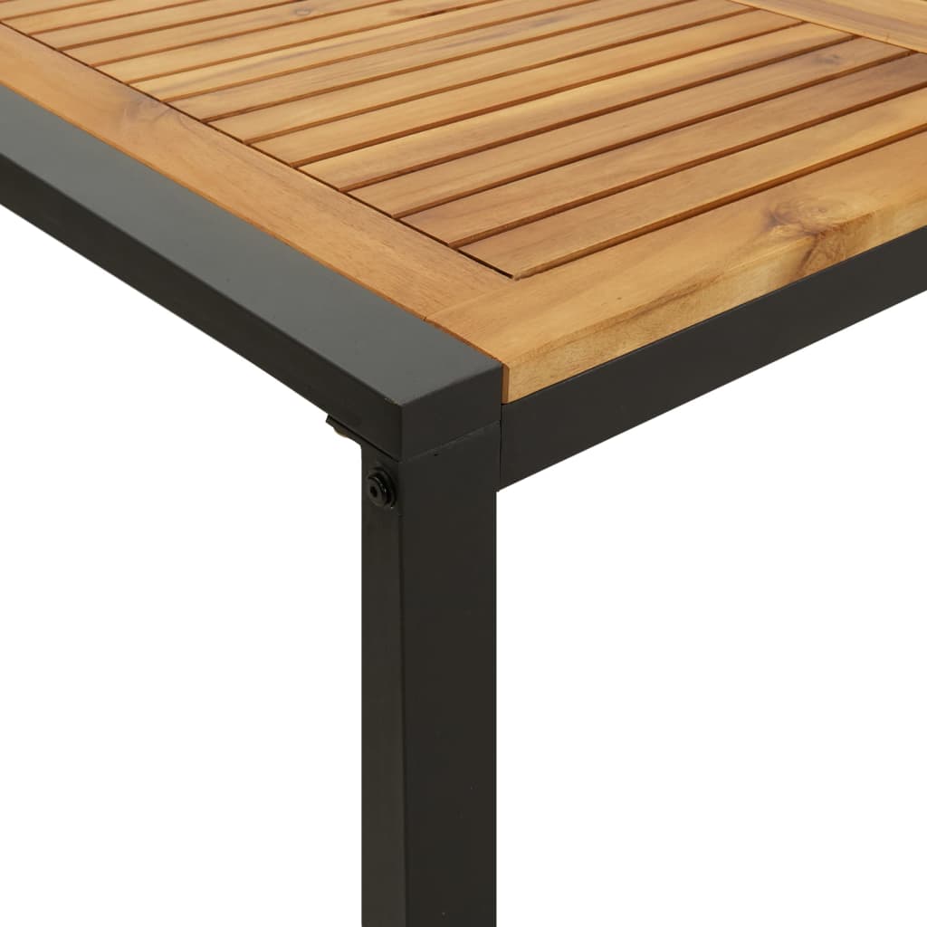 Garden Table with U-shaped Legs 140x80x75 cm Solid Wood Acacia