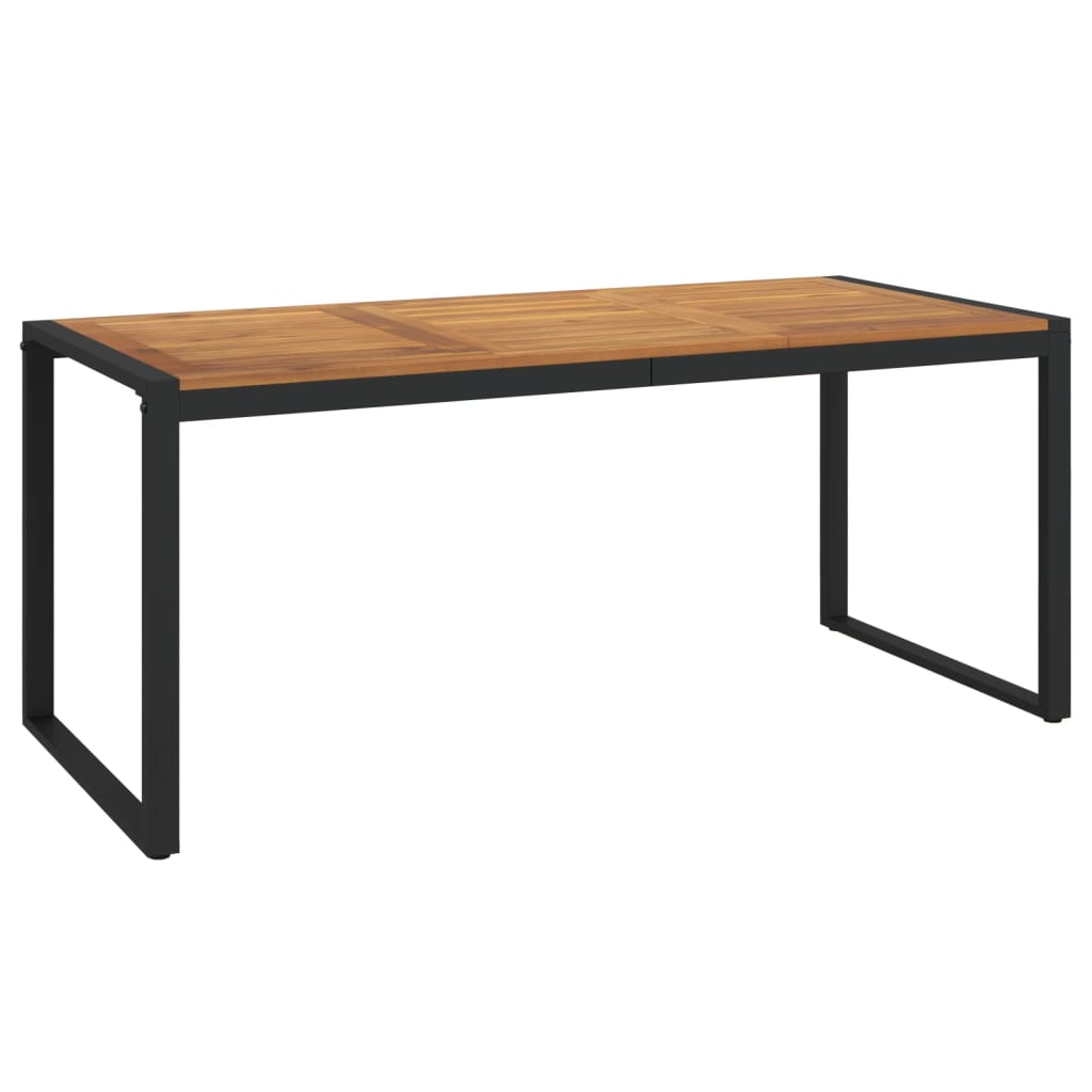 Garden Table with U-shaped Legs 180x90x75 cm Solid Wood Acacia