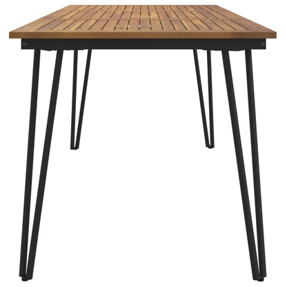 Garden Table with Hairpin Legs 160x80x75 cm Solid Wood Acacia