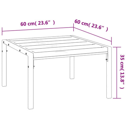 Garden Coffee Table Black 60x60x35 cm Steel