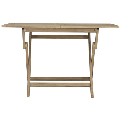 Folding Garden Table Grey 120x70x75 cm Solid Wood Teak