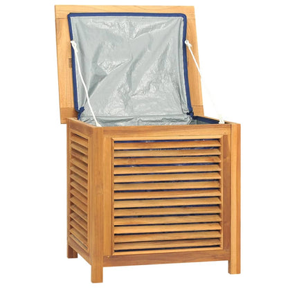 Garden Storage Box with Bag 60x50x58 cm Solid Wood Teak