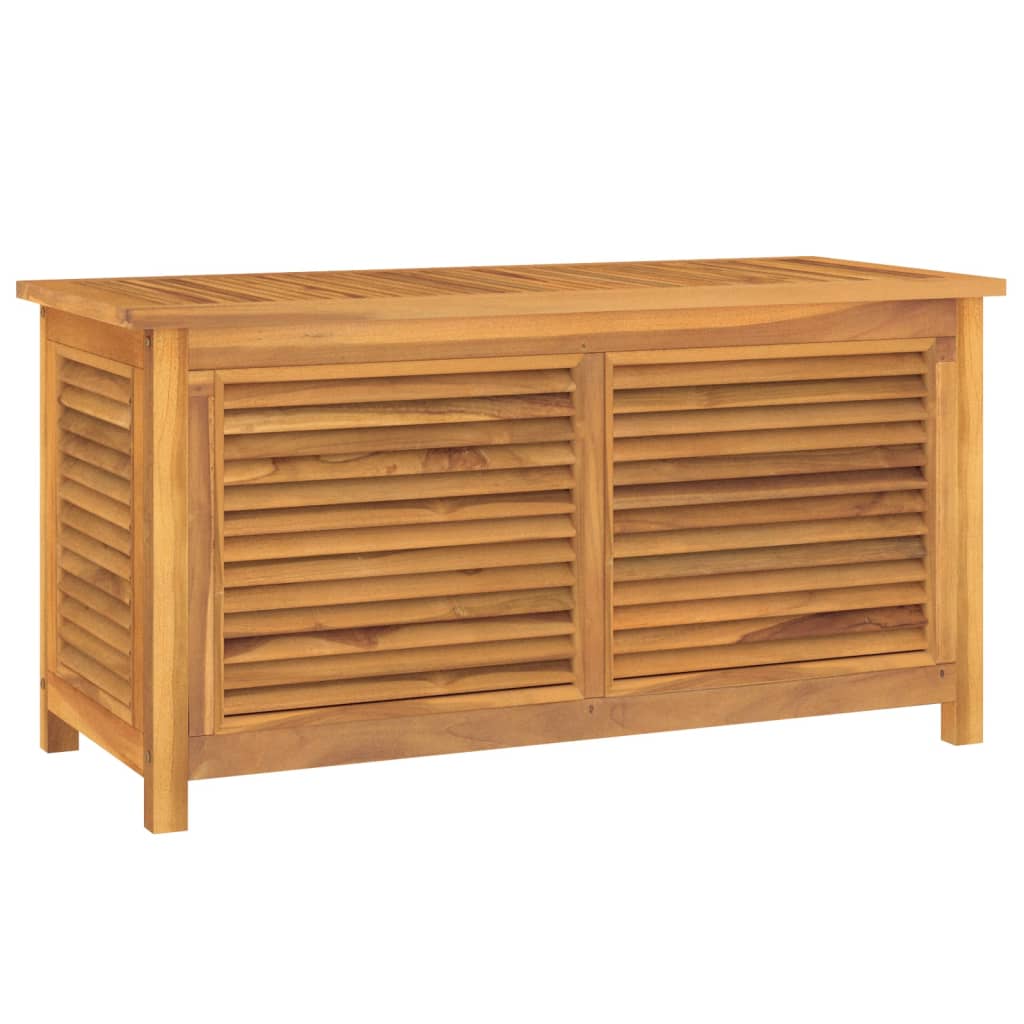 Garden Storage Box with Bag 114x50x58 cm Solid Wood Teak