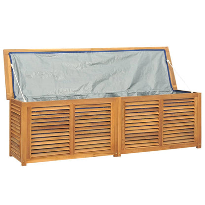 Garden Storage Box with Bag 175x50x53 cm Solid Wood Teak