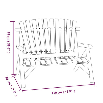 2-Seater Garden Bench 119x85x98 cm Solid Wood Spruce