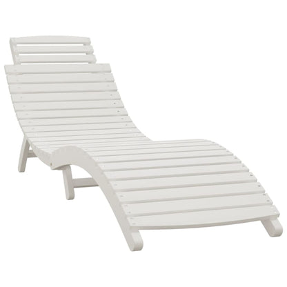 Sun Lounger White 184x55x64 cm Solid Wood Acacia