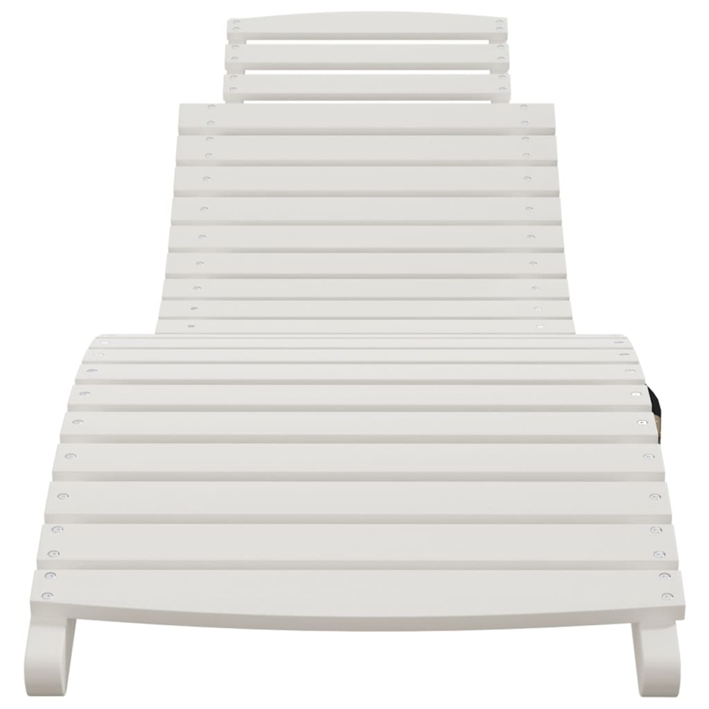 Sun Lounger White 184x55x64 cm Solid Wood Acacia