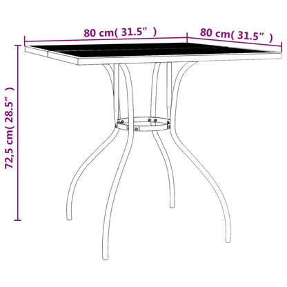 Garden Table Anthracite 80x80x72.5 cm Steel Mesh