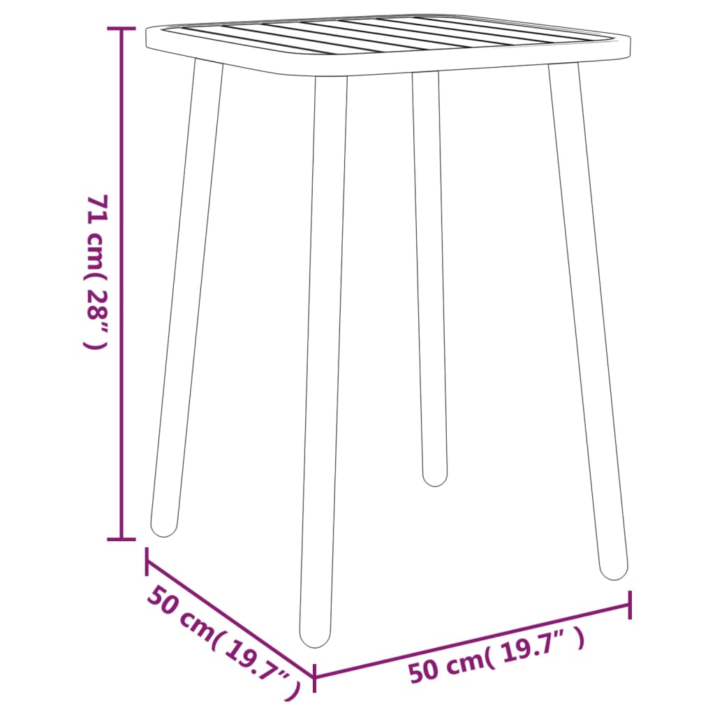 Garden Table Anthracite 50x50x71 cm Steel