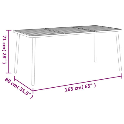 Garden Table Anthracite 165x80x71 cm Steel