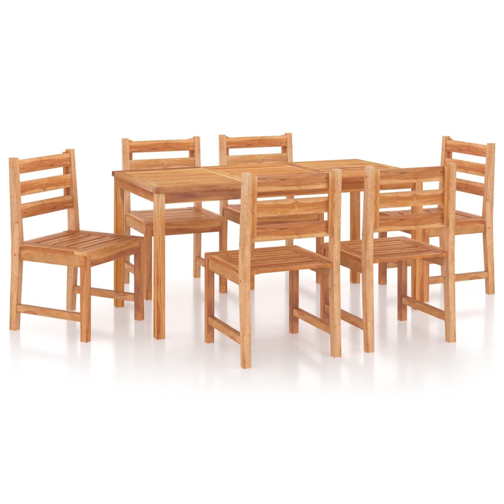 7 Piece Garden Dining Set Solid Wood Teak