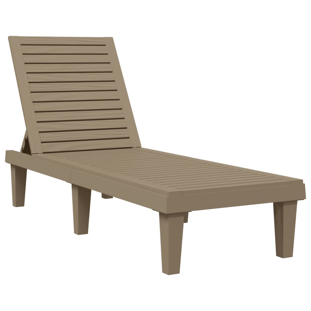 Sun Loungers 2 pcs Light Brown 155x58x83 cm Polypropylene