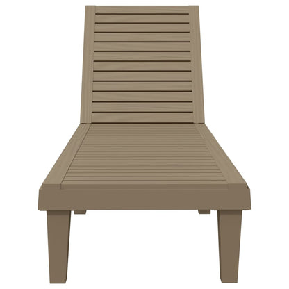 Sun Loungers 2 pcs Light Brown 155x58x83 cm Polypropylene