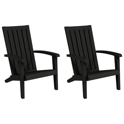 Garden Adirondack Chairs 2 pcs Black Polypropylene