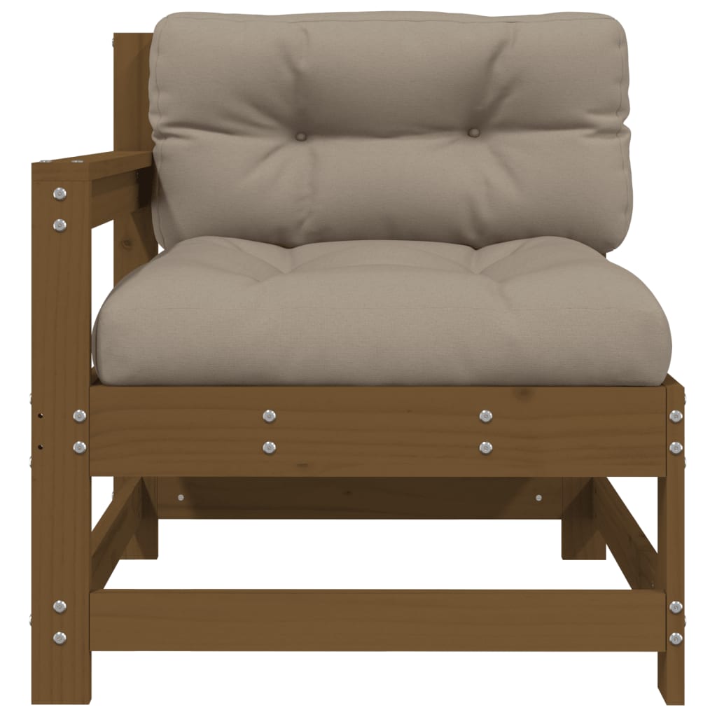 Garden Chair with Cushions Honey Brown Solid Wood Pine