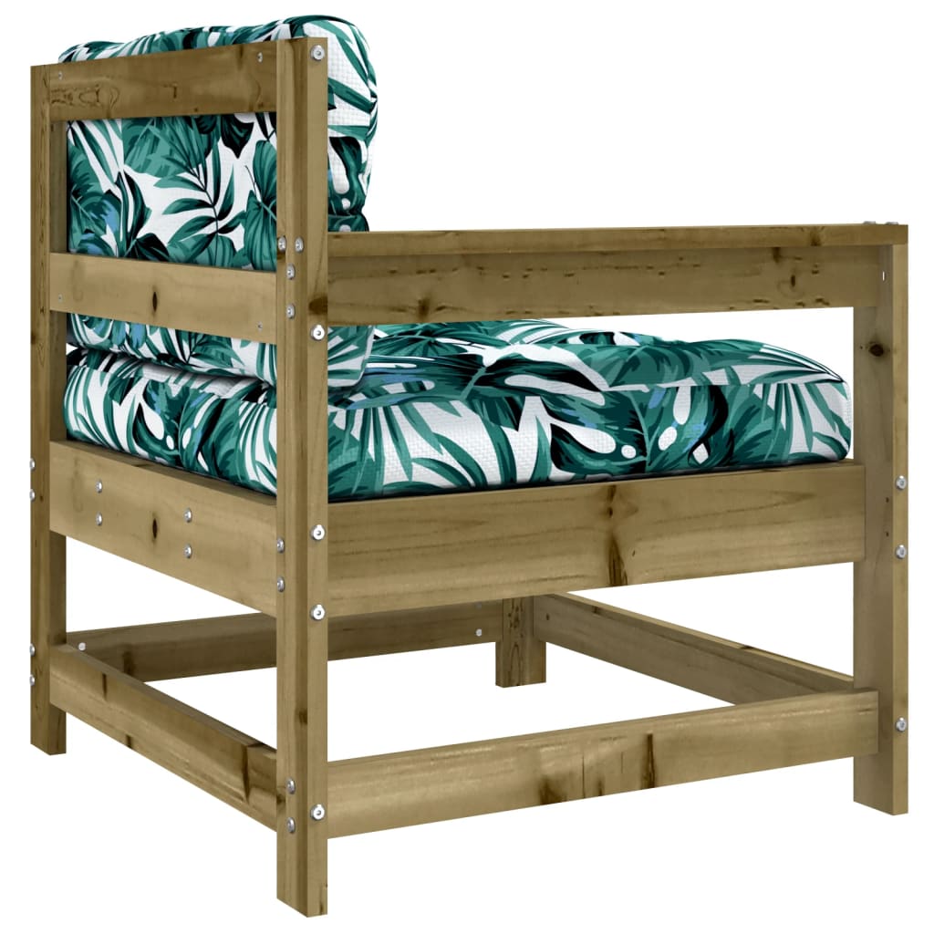 Garden Chair with Cushions Impregnated Wood Pine