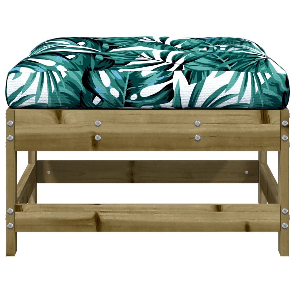 Garden Footstools with Cushions 2pcs Impregnated Wood Pine