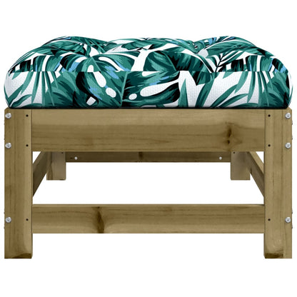 Garden Footstools with Cushions 2pcs Impregnated Wood Pine