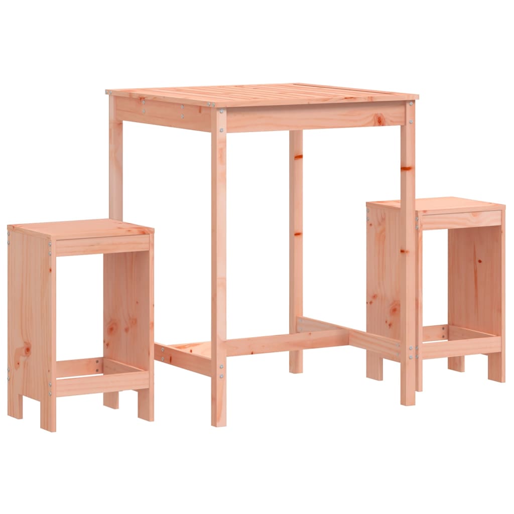 3 Piece Garden Bar Set Solid Wood Douglas