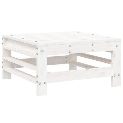 Garden Footstool White Solid Wood Pine