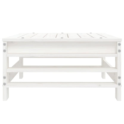 Garden Footstool White Solid Wood Pine