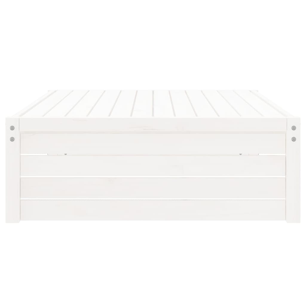 Garden Footstool White 120x80 cm Solid Wood Pine