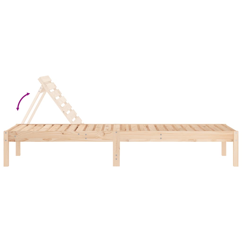 Sun Lounger 199.5x60x74 cm Solid Wood Pine