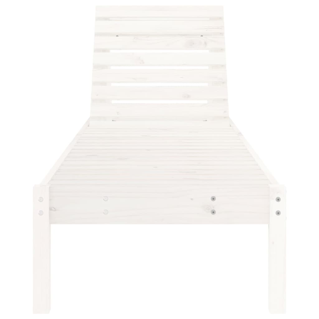 Sun Loungers 2 pcs White 199.5x60x74 cm Solid Wood Pine