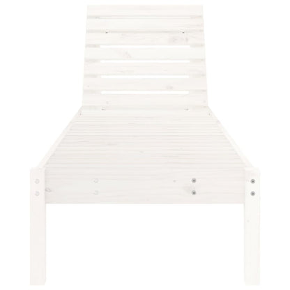 Sun Loungers 2 pcs White 199.5x60x74 cm Solid Wood Pine