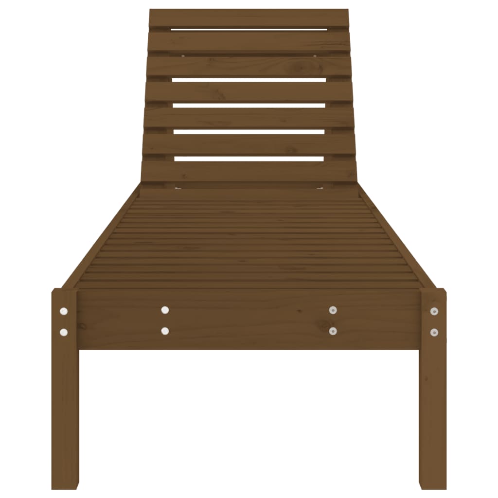 Sun Lounger Honey Brown 199.5x60x74 cm Solid Wood Pine